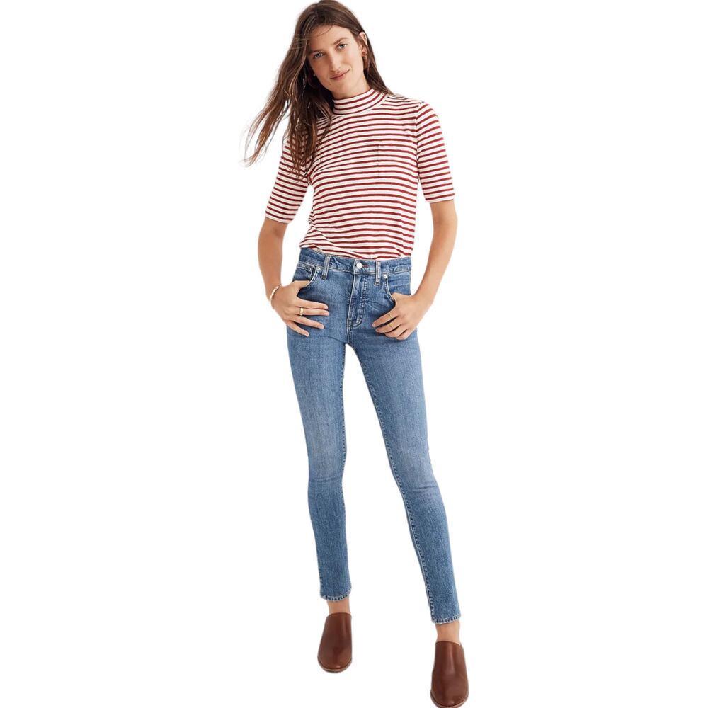 Madewell Womens 24 9" High Rise Skinny Jeans Blue Comfort Stretch Eco Denim